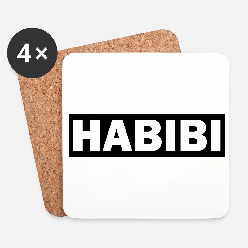 Habibi Arabisch Liebste Arab Islam Muslim Geschenk - Untersetzer (4er-Set) - Weiß