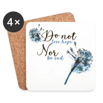 Motifs avec lilas et slogan positif - Dessous de verre (lot de 4) - blanc - Devant