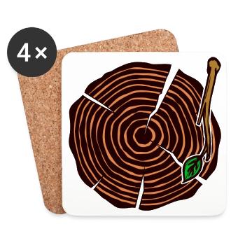 Naturliebhaber Natur Baum - Untersetzer (4er-Set) - Weiß - Vorne
