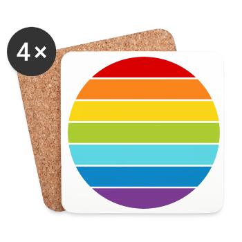Rainbow Circle - Coasters (set of 4) - white - Front