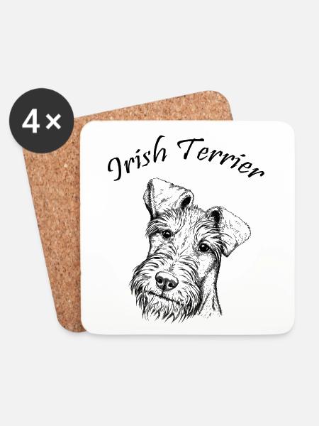 Irish Terrier Portrait - Untersetzer (4er-Set) - Weiß