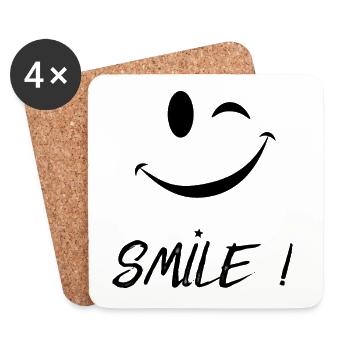 Smile - Coasters (set of 4) - white - Front