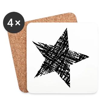 STAR. STARS. STAR. STARS. FEAST. ANNIVERSARY - Coasters (set of 4) - white - Front