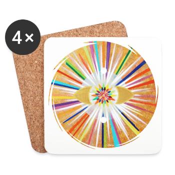 Stargate Rainbow Light Power around Sonja Ariel - Coasters (set of 4) - white - Front