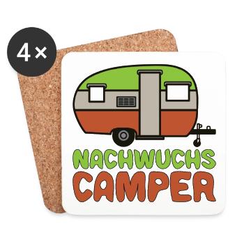 Baby Camping - Nachwuchs Camper - Untersetzer (4er-Set) - Weiß - Vorne