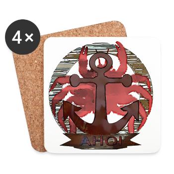 Le crabe de maritim - Dessous de verre (lot de 4) - blanc - Devant