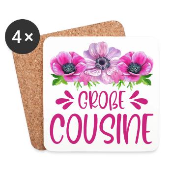 Große Cousine - Untersetzer (4er-Set) - Weiß - Vorne