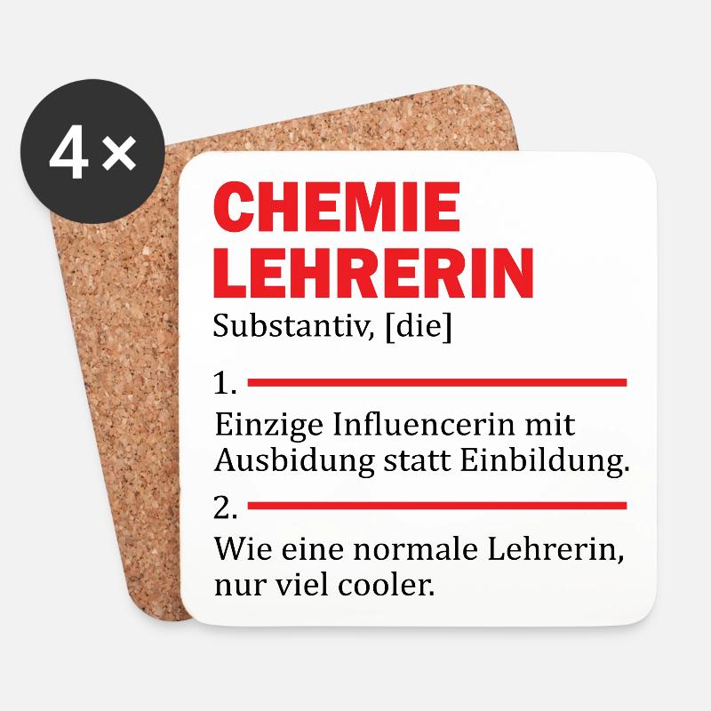 Chemie Lehrerin Geschenk Schule - Untersetzer (4er-Set) - Weiß