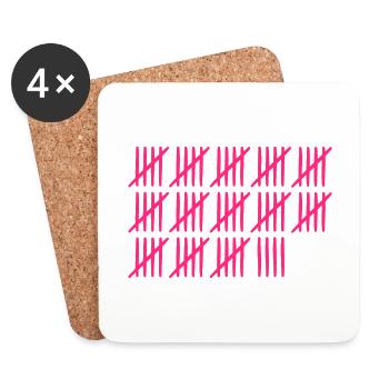 69 birthday tally sheet - 69 years old - Coasters (set of 4) - white - Front