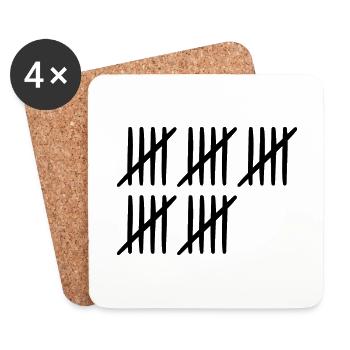 25 birthday tally sheet - 25 years old - Coasters (set of 4) - white - Front