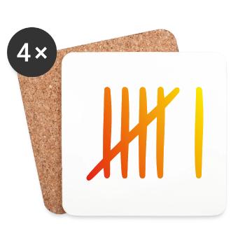 6 birthday tally sheet - 6 years old - Coasters (set of 4) - white - Front