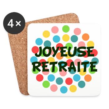 RETRAITE. BONNE RETRAITE. JOYEUSE RETRAITE - Dessous de verre (lot de 4) - blanc - Devant