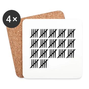 85 birthday tally sheet - 85 years old - Coasters (set of 4) - white - Front