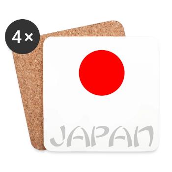 DRAPEAU. JAPON. JAPAN. ASIE. ASIATIQUE. SPORT - Dessous de verre (lot de 4) - blanc - Devant