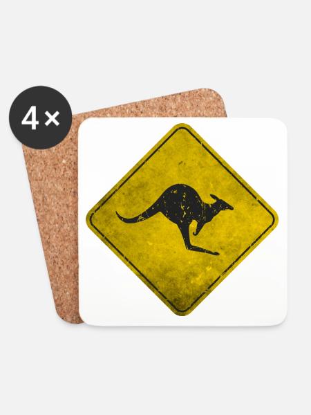 Kangaroo - Coasters (set of 4) - white