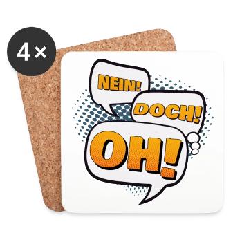 Nein! Doch! Oh! - Untersetzer (4er-Set) - Weiß - Vorne