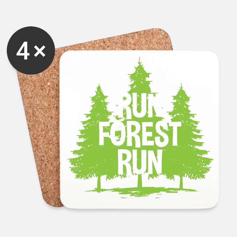 Run Forest Run - Untersetzer (4er-Set) - Weiß