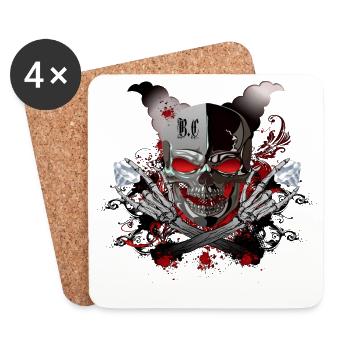 Diamonds Skull - Coasters (set of 4) - white - Front