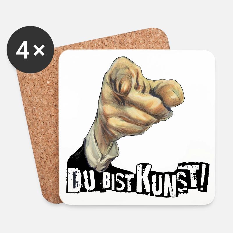 Jeder Mensch ist Kunst | DU BIST KUNST - Untersetzer (4er-Set) - Weiß