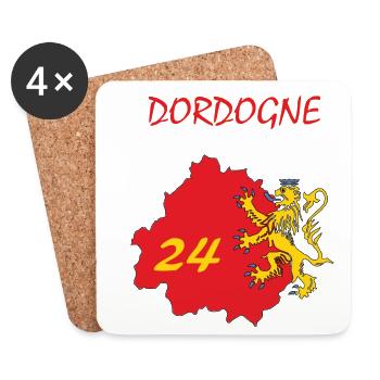Dordogne - Dessous de verre (lot de 4) - blanc - Devant