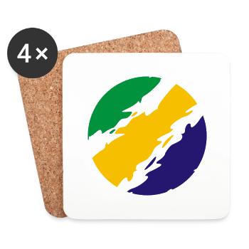 Brésil Couleurs drapeau drapeau - Dessous de verre (lot de 4) - blanc - Devant