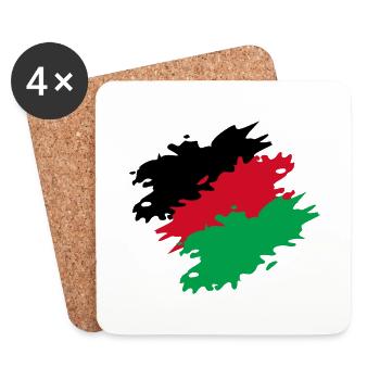 Malawi Farben Flagge Fahne Bürste - Untersetzer (4er-Set) - Weiß - Vorne