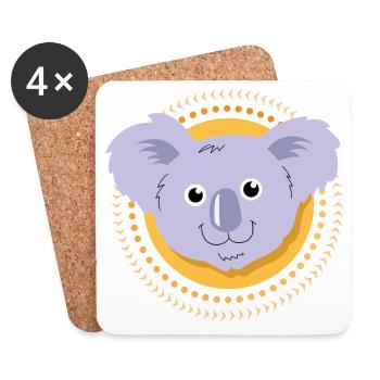 Petit koala - Dessous de verre (lot de 4) - blanc - Devant