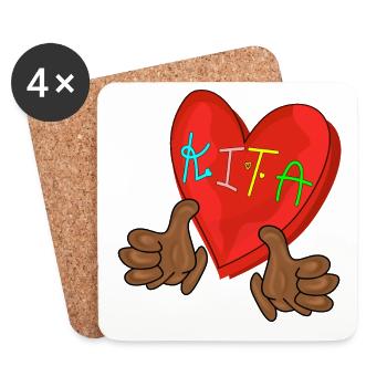 KITA EINGEWÖHNUNG KINDERTAGESSTÄTTE - Untersetzer (4er-Set) - Weiß - Vorne