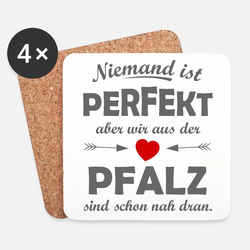 Pfalz - Untersetzer (4er-Set) - Weiß