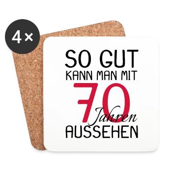70 Geburtstag - Untersetzer (4er-Set) - Weiß - Vorne