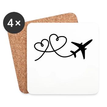 Airplane - Coasters (set of 4) - white - Front