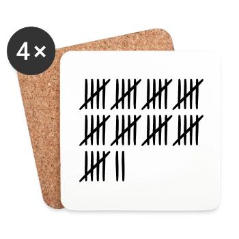 47th birthday tally sheet 47 years old - Coasters (set of 4) - white - Front