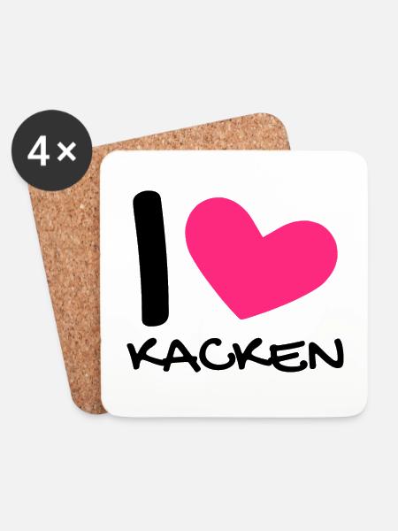 Ich liebe Kacken - Untersetzer (4er-Set) - Weiß