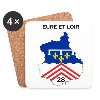 Eure et loir - Dessous de verre (lot de 4) - blanc - Devant