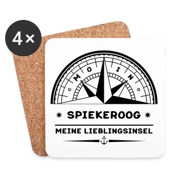 Spiekeroog - Meine Lieblingsinsel - Untersetzer (4er-Set) - Weiß - Vorne