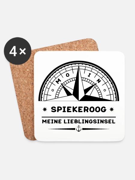 Spiekeroog - Meine Lieblingsinsel - Untersetzer (4er-Set) - Weiß