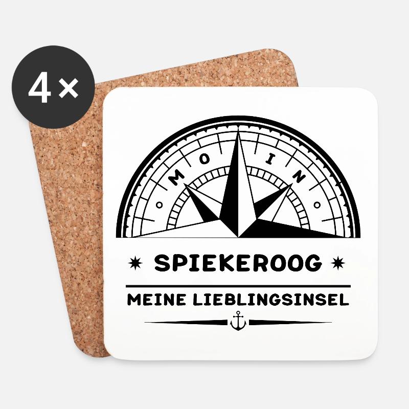 Spiekeroog - Meine Lieblingsinsel - Untersetzer (4er-Set) - Weiß