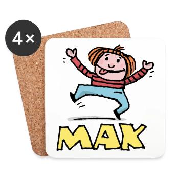 Sprungfreude MAX Kids Shirt - Dessous de verre (lot de 4) - blanc - Devant