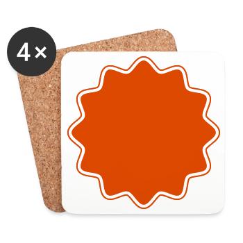 Emblem | Form | Star Round Corners (Vectorgraphic) - Coasters (set of 4) - white - Front