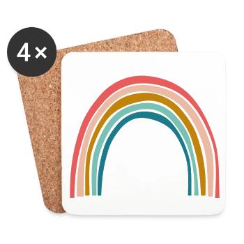 Pastell Regenbogenbogen - Untersetzer (4er-Set) - Weiß - Vorne