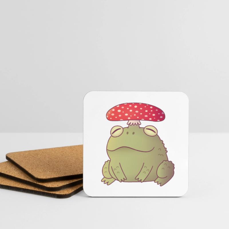 Mignon Toadstool Toad Doodle Dessous de verre (lot de 4)