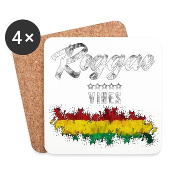 Reggae Vibes Black Waterfall Print - Coasters (set of 4) - white - Front