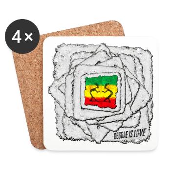 Reggae Love Shadow Motif - Dessous de verre (lot de 4) - blanc - Devant