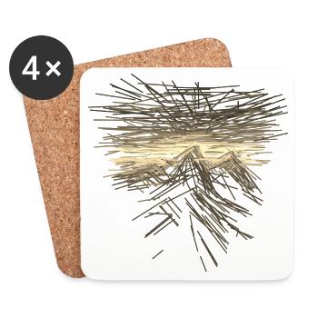 Mountain abstract - Coasters (set of 4) - white - Front