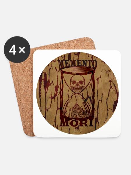 Memento Mori - Untersetzer (4er-Set) - Weiß