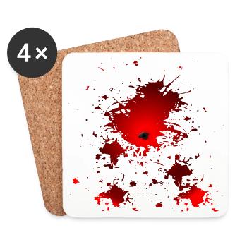 HALLOWEEN COSTUME INCLUSION HOLE BLOOD - Coasters (set of 4) - white - Front