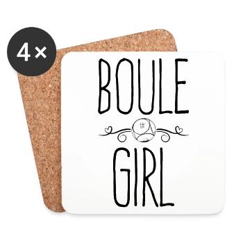 Boule Girl Boule Ball Tenue Boule Player Bouler - Dessous de verre (lot de 4) - blanc - Devant