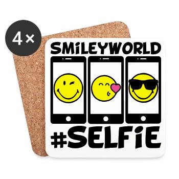 Smileys and selfies - Coasters (set of 4) - white - Front