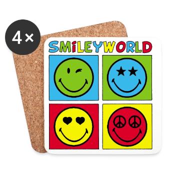Smileys and four-color - Coasters (set of 4) - white - Front