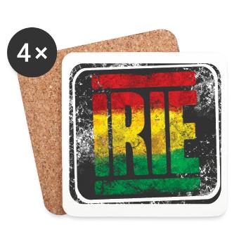 Authentisches Rasta-Design mit Farbverlauf - Untersetzer (4er-Set) - Weiß - Vorne